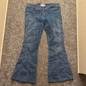 Free People vintage Low rise flare denim jeans